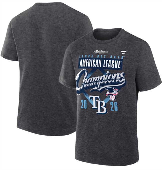 Men's Charcoal Tampa Bay Rays Heather 2026 League Champions Locker Room T-Shirt